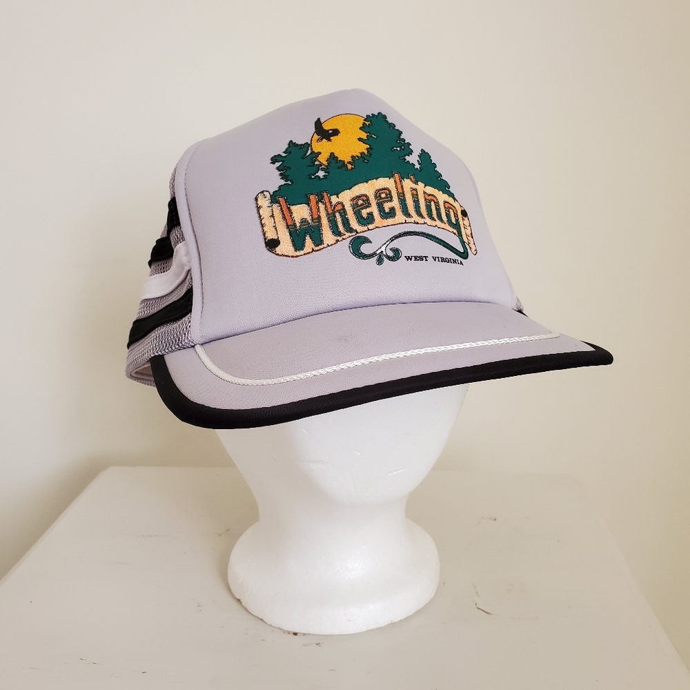 "Wheeling West Virginia" Gray Snap Back Trucker Hat